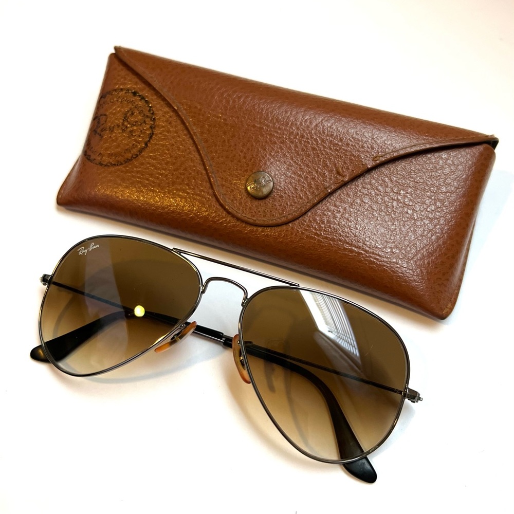 Ray-Ban Aviator Authentic 55mm Gradient brown / gunmetal frame